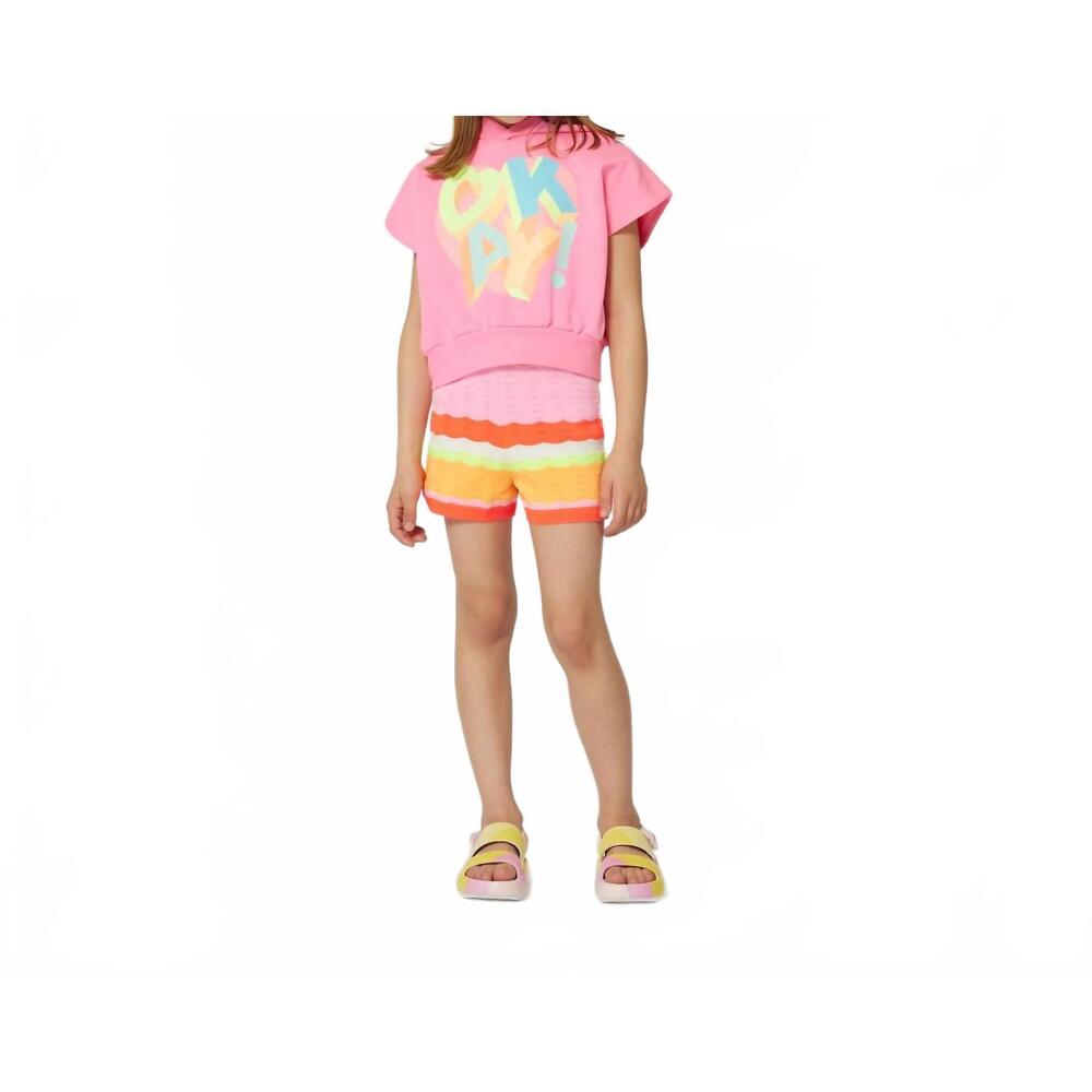 NEW BILLIEBLUSH kids' knit striped shorts in multicolor
